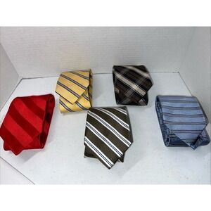 Joseph A Banks 100% Silk Tie Neckties Lot Of 5 Stripes Executive Collection Etc